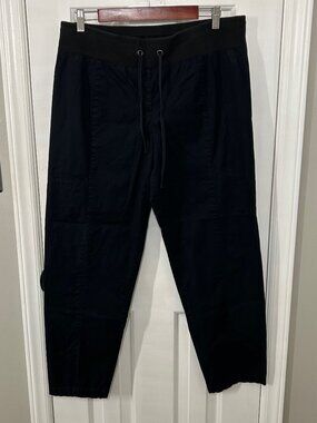 Eileen Fisher Size M Medium Black Pull On Drawstring Pants